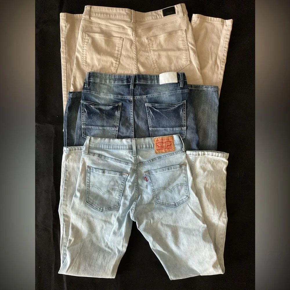 Lot of 3 Men’s Jeans Levi’s 511 DKNY Southpole Sizes 30x32 & 32x32